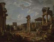 Giovanni Paolo Panini A Capriccio of the Roman Forum Spain oil painting artist